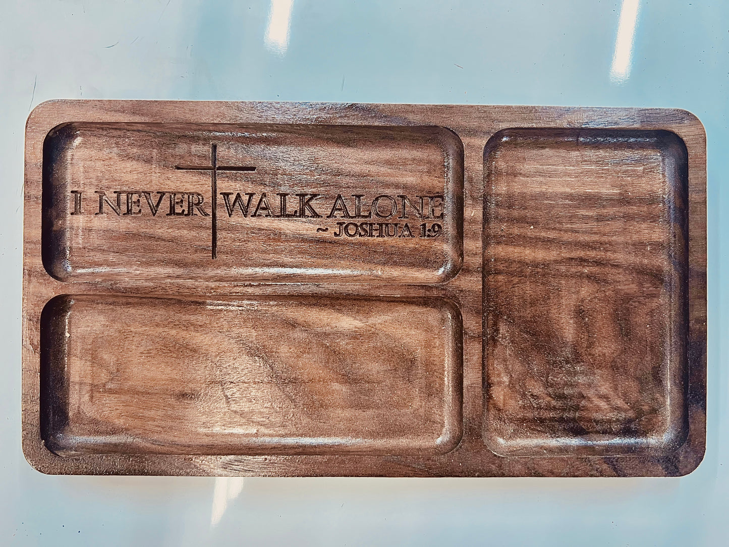 "I Never Walk Alone:" Tray Holder